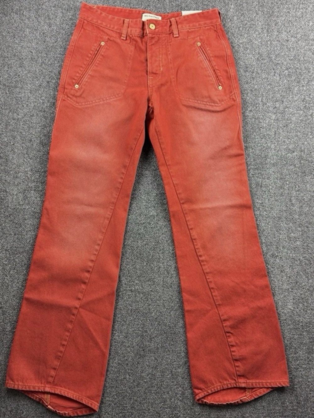 New We The Free People Jeans Carnivale Bootcut Flare Size 28 Red Denim Boho